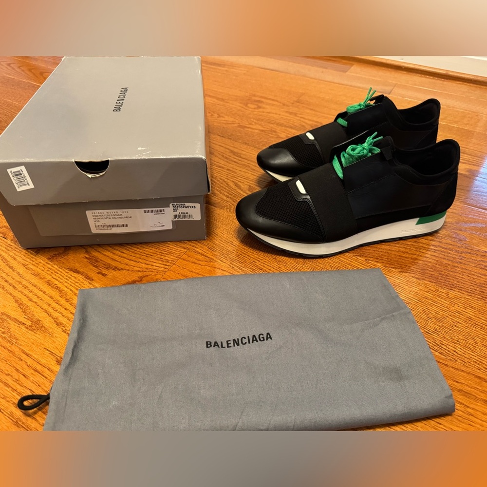 Balenciaga Race Runners- Black and Green